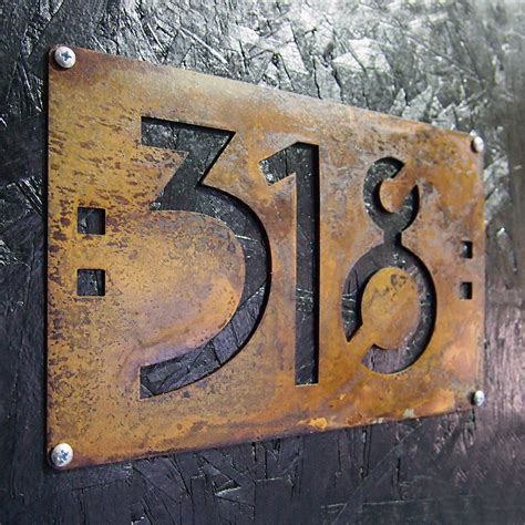 Rusted Steel House Numbers 